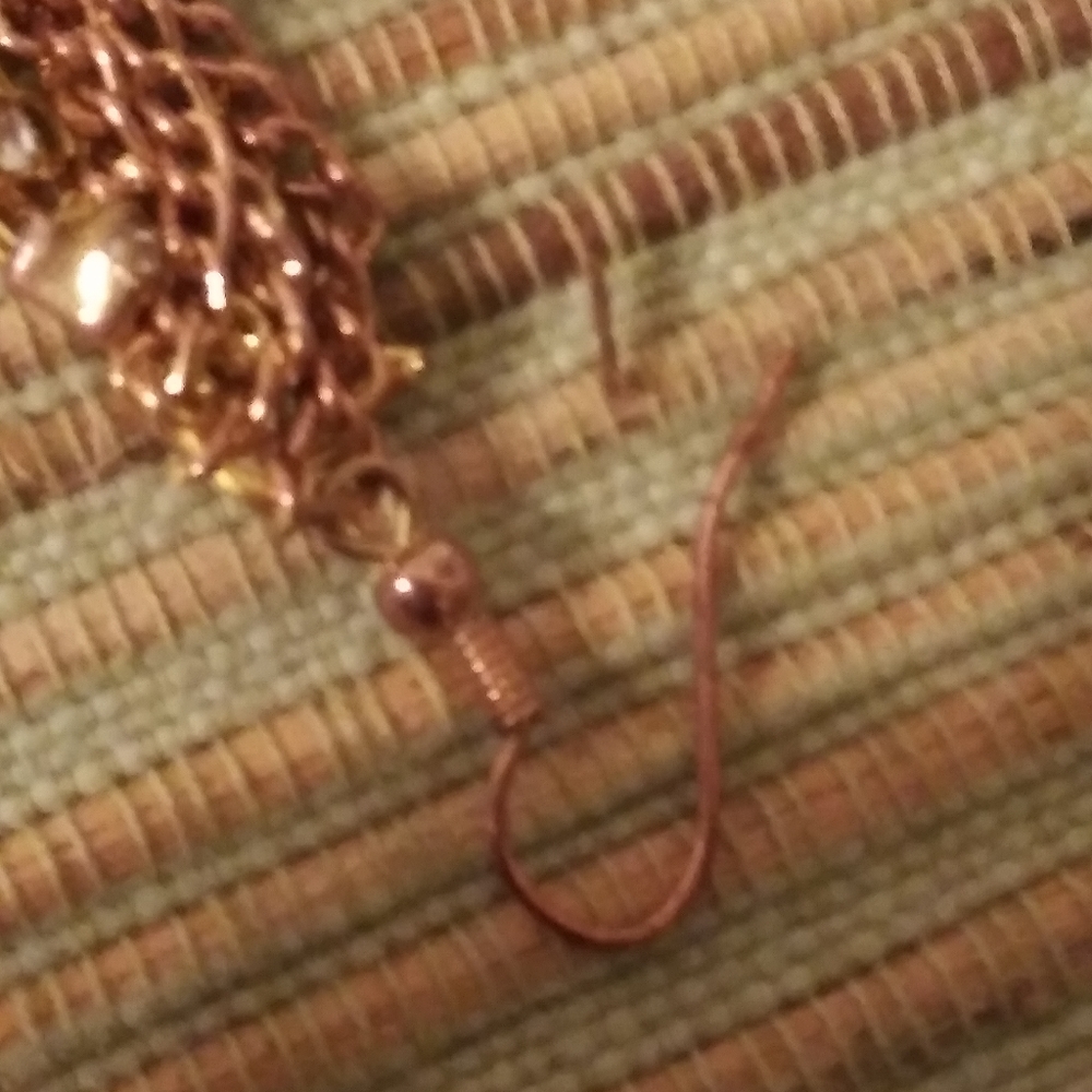 Feather Rhinestone Chain Long Earrings - Picture 10 of 10